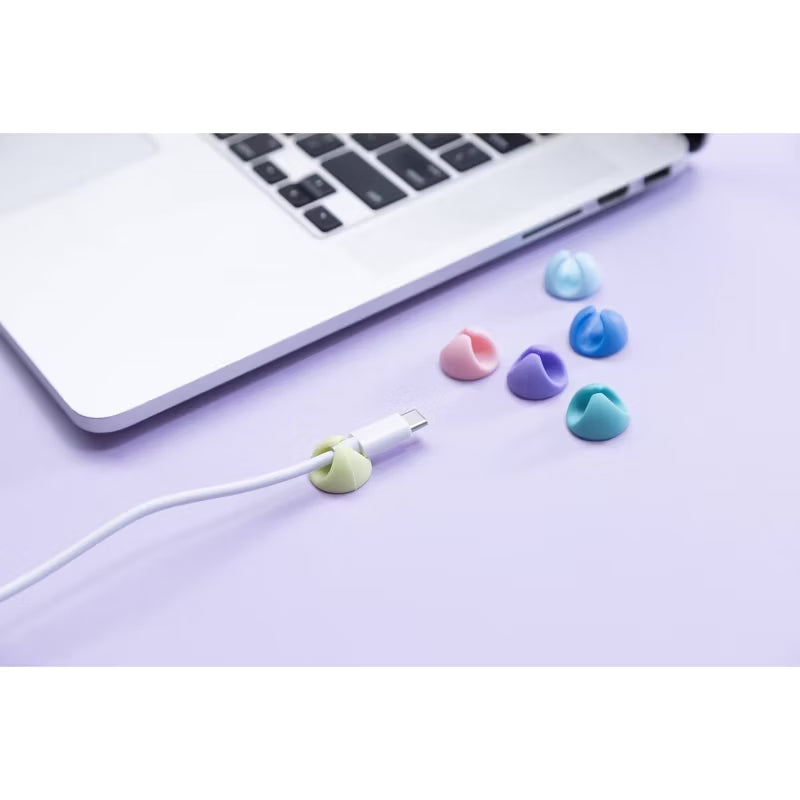 6-Pack Silicone Cable Organizer Clips - Desk Wire Management, Cable Holder for Home & Office
