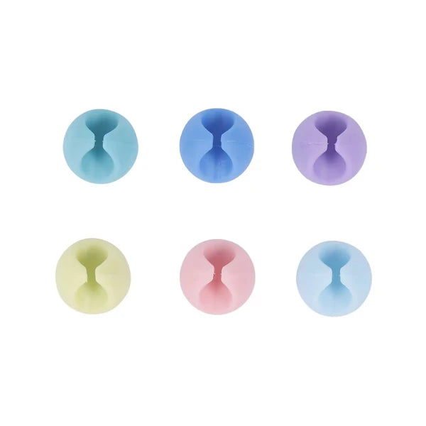 6-Pack Silicone Cable Organizer Clips - Desk Wire Management, Cable Holder for Home & Office