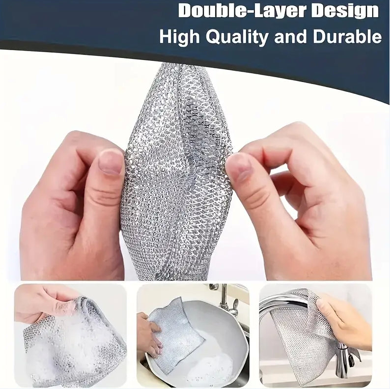 15-Pack Kitchen Cleaning Scouring Pads - 
Double-Sided, Oil Proof, Heavy Duty 
Scrubbing Cloths for Dishes & Surfaces