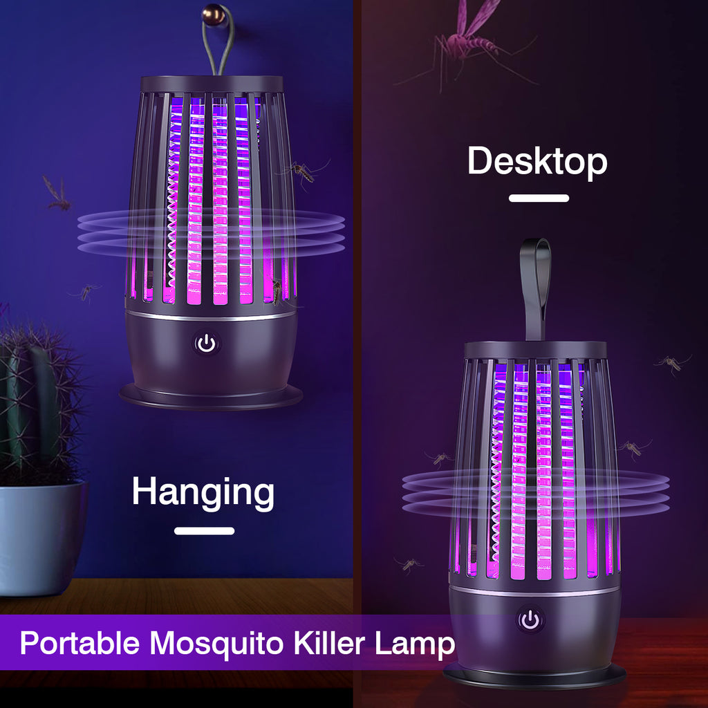 Mosquito Killer Lamp Bug Zapper - 
Rechargeable UV Light Trap, Indoor & 
Outdoor, Night Light for Summer