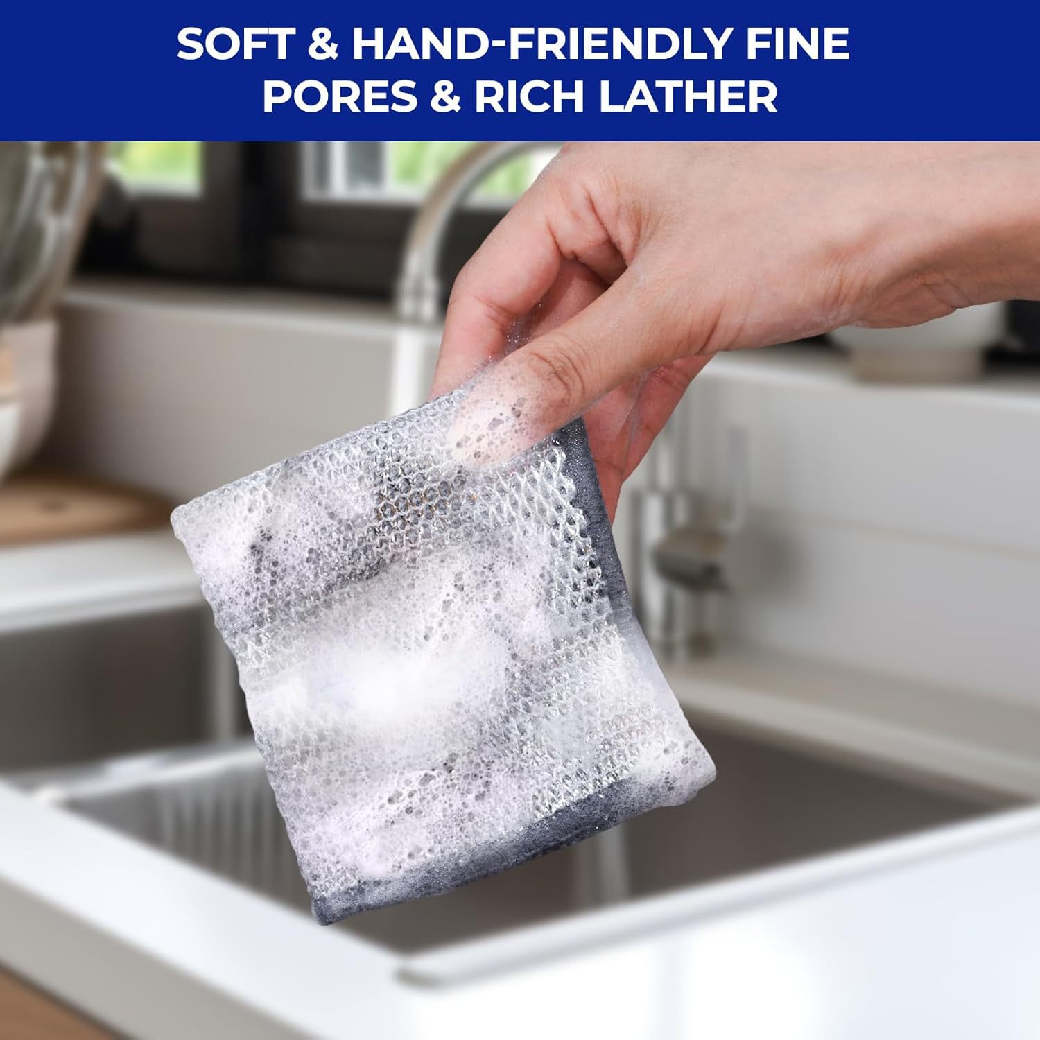 15-Pack Kitchen Cleaning Scouring Pads - 
Double-Sided, Oil Proof, Heavy Duty 
Scrubbing Cloths for Dishes & Surfaces