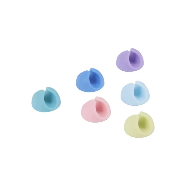 6-Pack Silicone Cable Organizer Clips - Desk Wire Management, Cable Holder for Home & Office