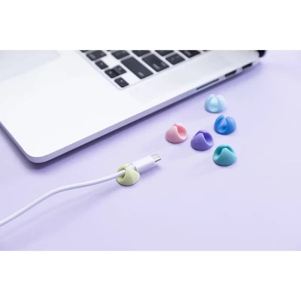 6-Pack Silicone Cable Organizer Clips - Desk Wire Management, Cable Holder for Home & Office