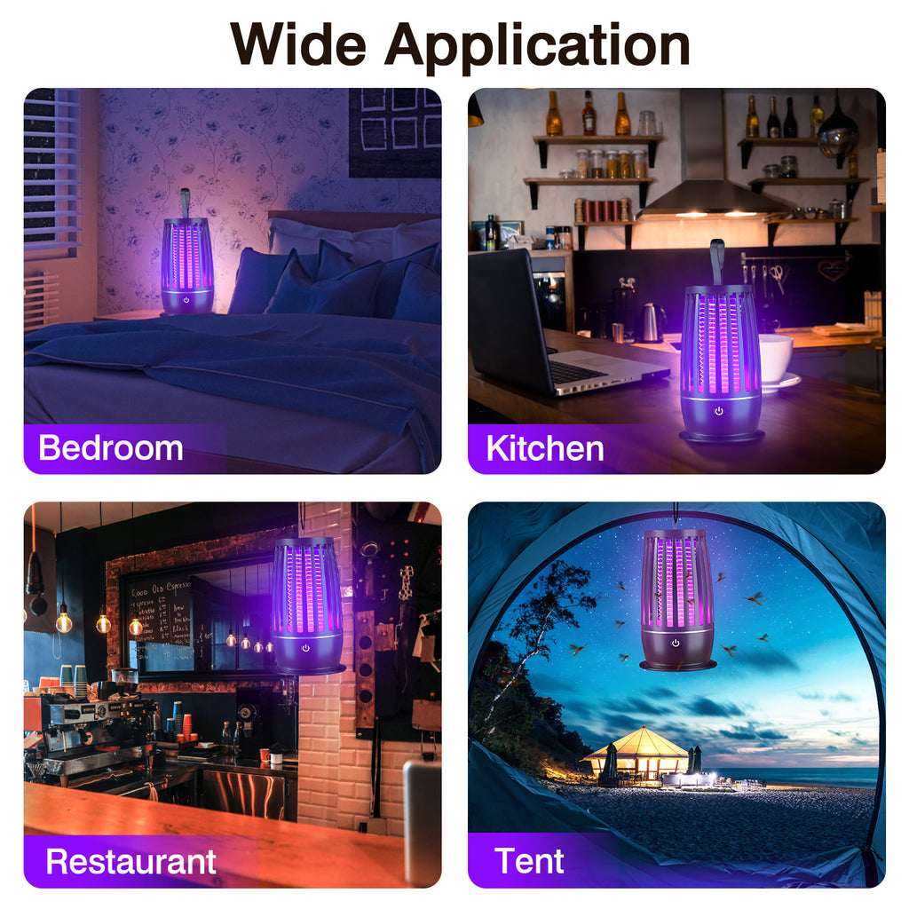 Mosquito Killer Lamp Bug Zapper - 
Rechargeable UV Light Trap, Indoor & 
Outdoor, Night Light for Summer