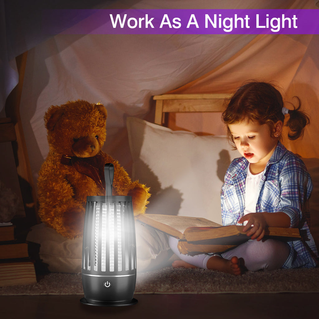 Mosquito Killer Lamp Bug Zapper - 
Rechargeable UV Light Trap, Indoor & 
Outdoor, Night Light for Summer