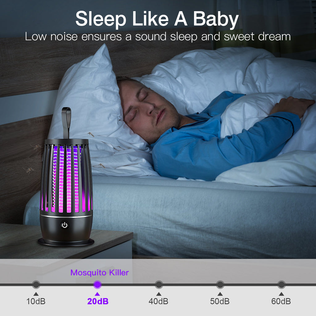 Mosquito Killer Lamp Bug Zapper - 
Rechargeable UV Light Trap, Indoor & 
Outdoor, Night Light for Summer