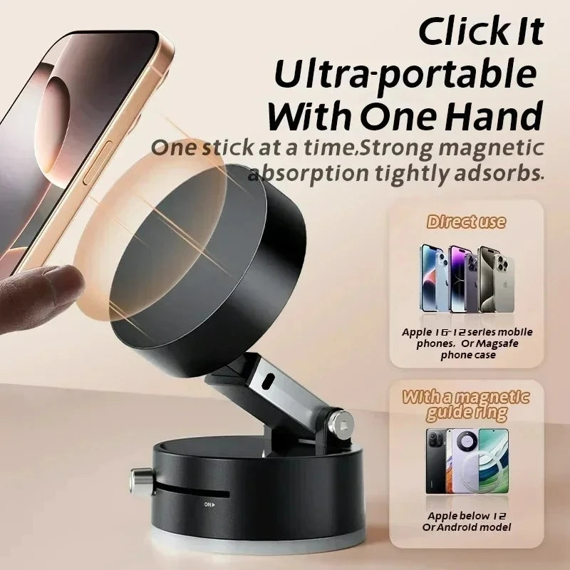 High Performance Magnetic Vacuum Holder Foldable Universal Phone Stand For Car Desktop Bathroom Outdoor Sports Accessory
